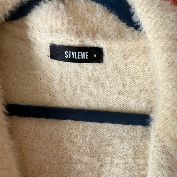 STYLEWE Cream Fuzzy Coat 2 piece - Picture 3 of 5